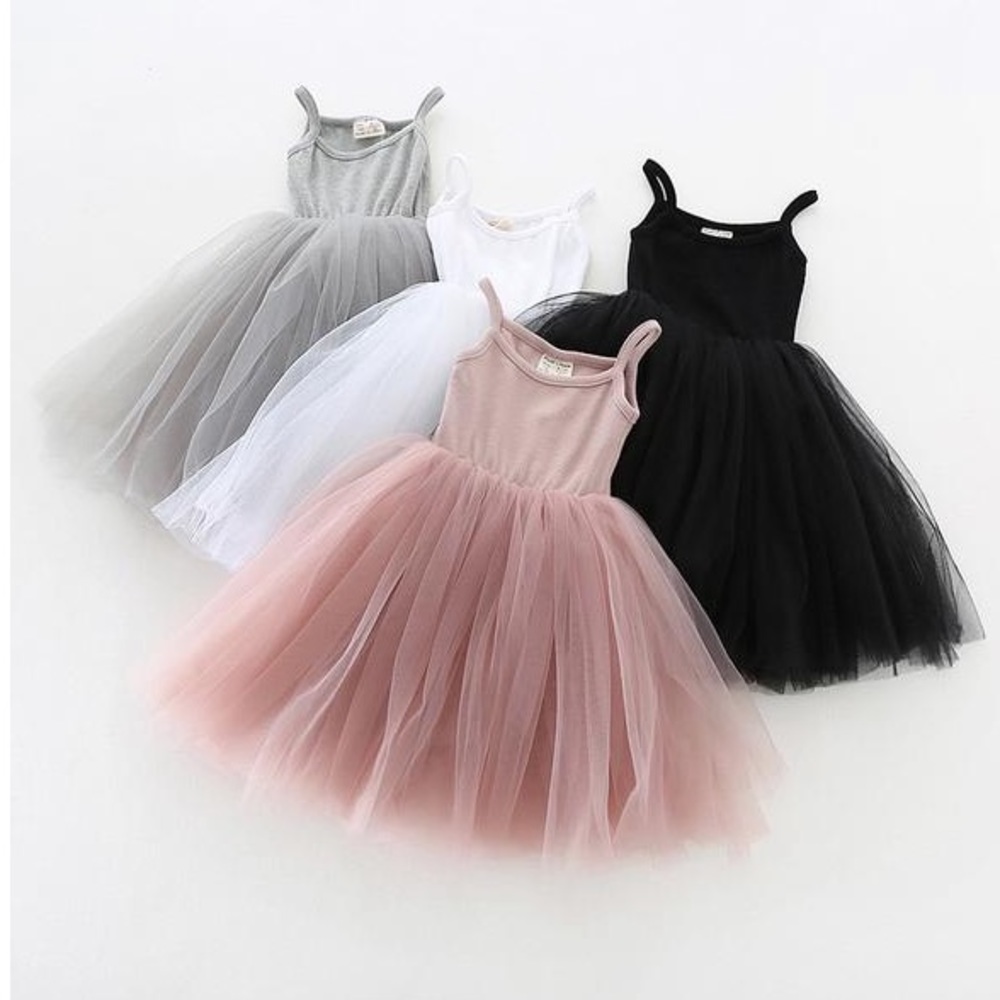 Toddler Girls Black Tutu Ribbed Dress 3T
